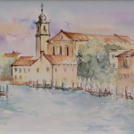 "VEDUTA CHIESA DEGLI ANGELI" - Acquerello su carta, 20x50 cm, anno 2018