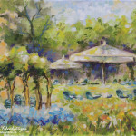 "GIARDINO FIORITO" - Olio su tela, 30x24 cm, anno 2018