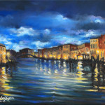 "NOTTURNO A MURANO" - Olio su tela, 60x40 cm, anno 2015