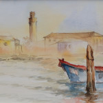 "CANAL GRANDE DI MURANO" - Acquerello su carta, 20x50 cm, anno 2018